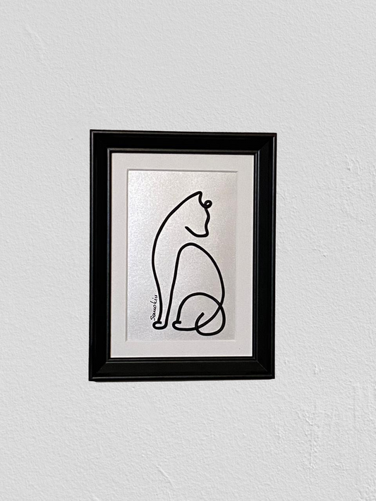 framed cat wall decor