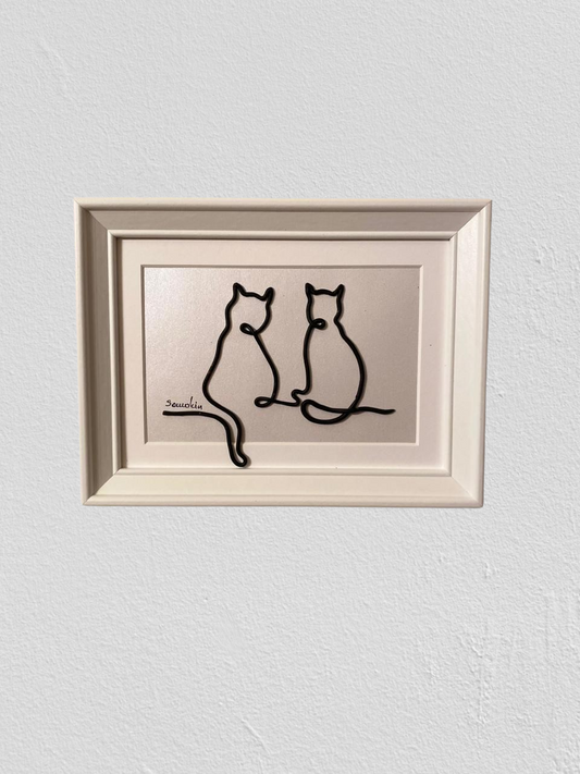 Framed cats hanging out | wall decor