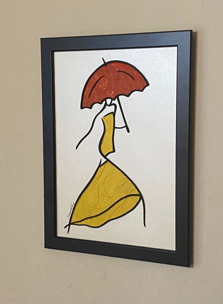 lady with umbrella wall art