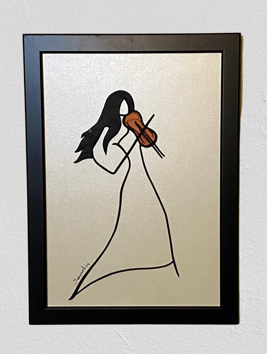 lady violin wall art decor