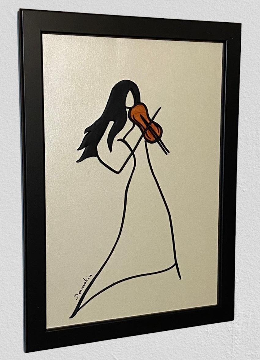 lady violin wall art decor