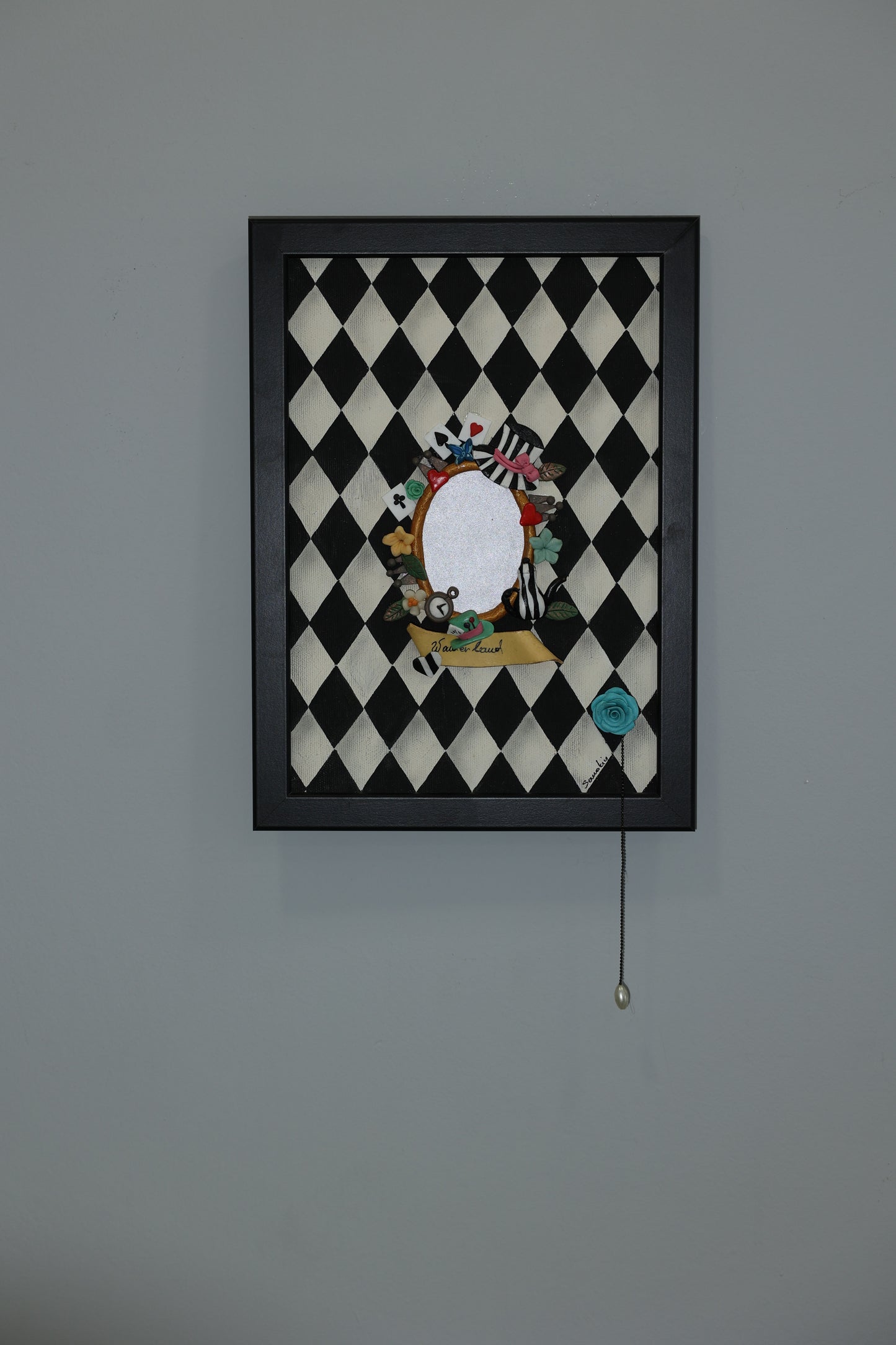 Mirror in Wonderland | handmade framed canvas | wall art