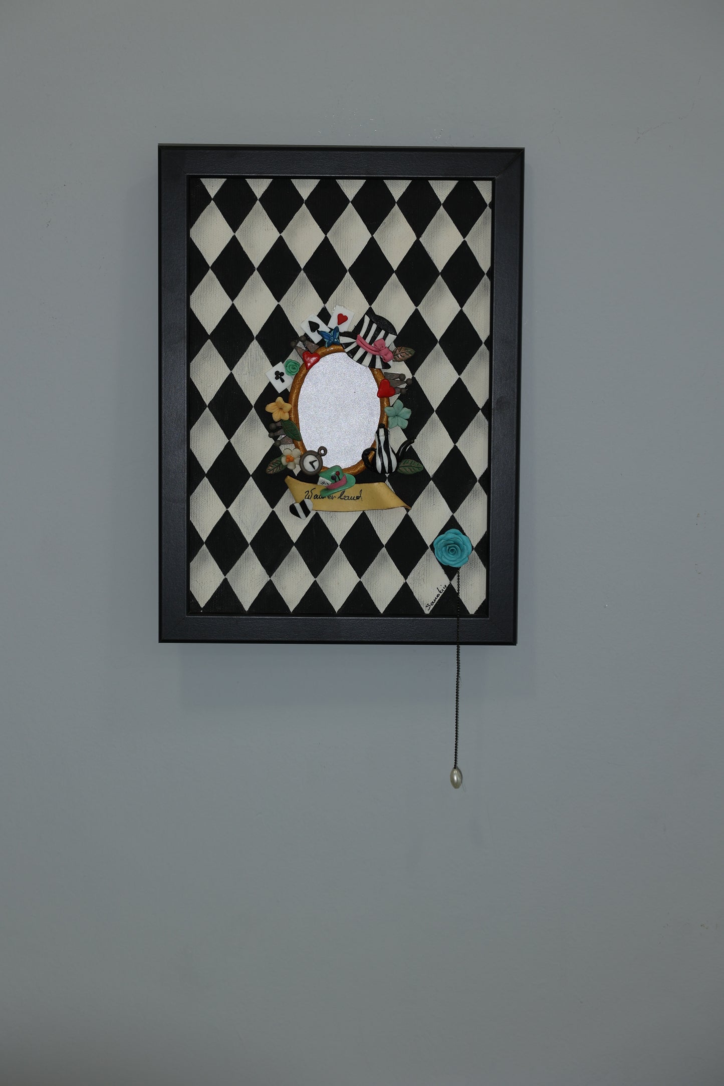 Mirror in Wonderland | handmade framed canvas | wall art