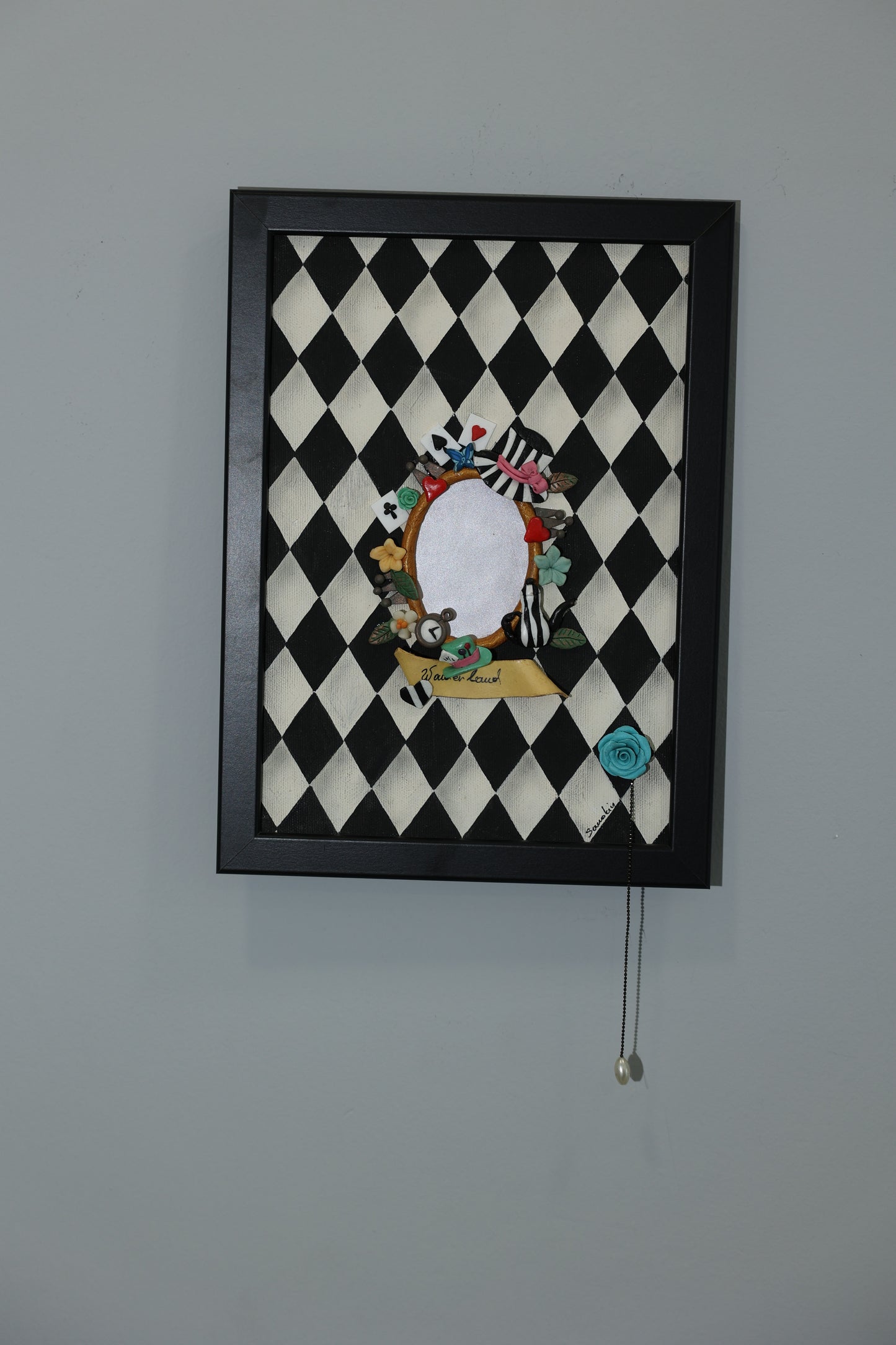 Mirror in Wonderland | handmade framed canvas | wall art